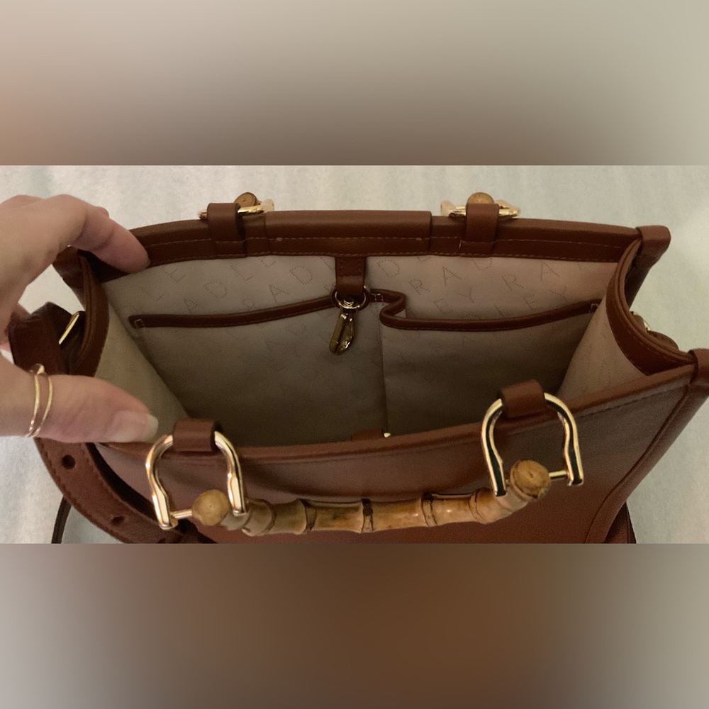 Radley London Limited Edition Bamboo Handle Leather Satchel — Seaweed Coastal - Picture 12 of 13